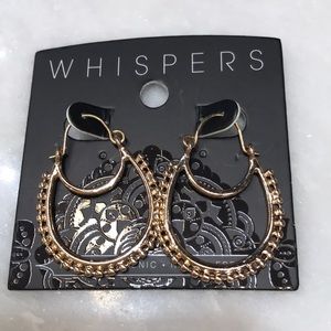 Whispers gold earrings